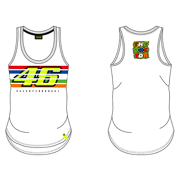 VR46 VR46 TANK TOP STRIPES WHITE